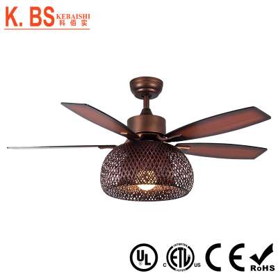 2019 New Design Tropical Fan Natural Bamboo Lampshade Decorative Ceiling Fan With Light LED Bulb For Islander