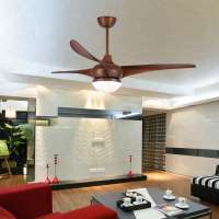 52 inch American style remote control big air flow AC/DC motor downrod installation ABS ceiling fan with light