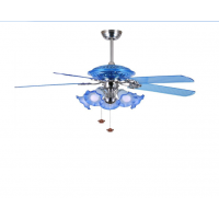 european style low profile flush mount plastic ABS 5 blade 52 inch ceiling fan with light